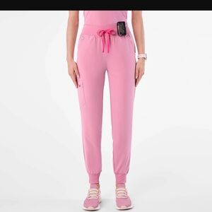 Chalk Pink High Waisted Zamora - Jogger Scrub Pants